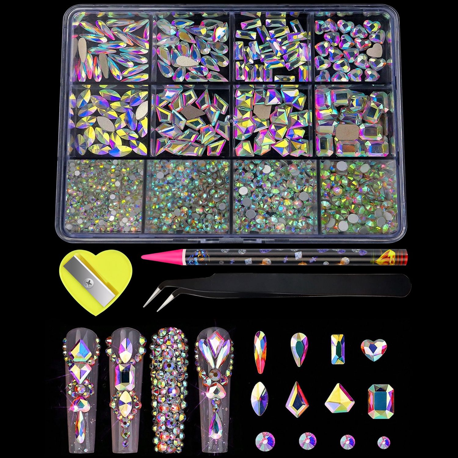 OUMEI Nail accessories : 12-grid AB diamond set 41015