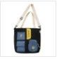large-capacity Japanese cute one-shoulder satchel Color: Black W badge