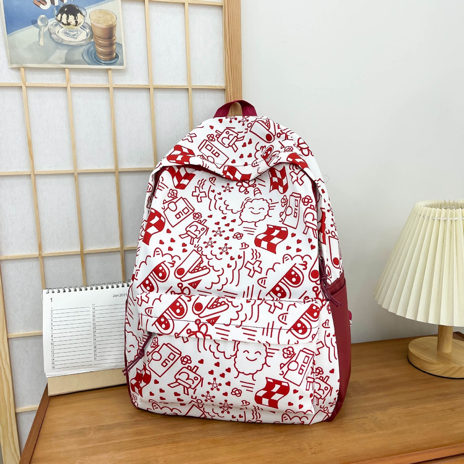 zw Fashion backpack: red cc 37314
