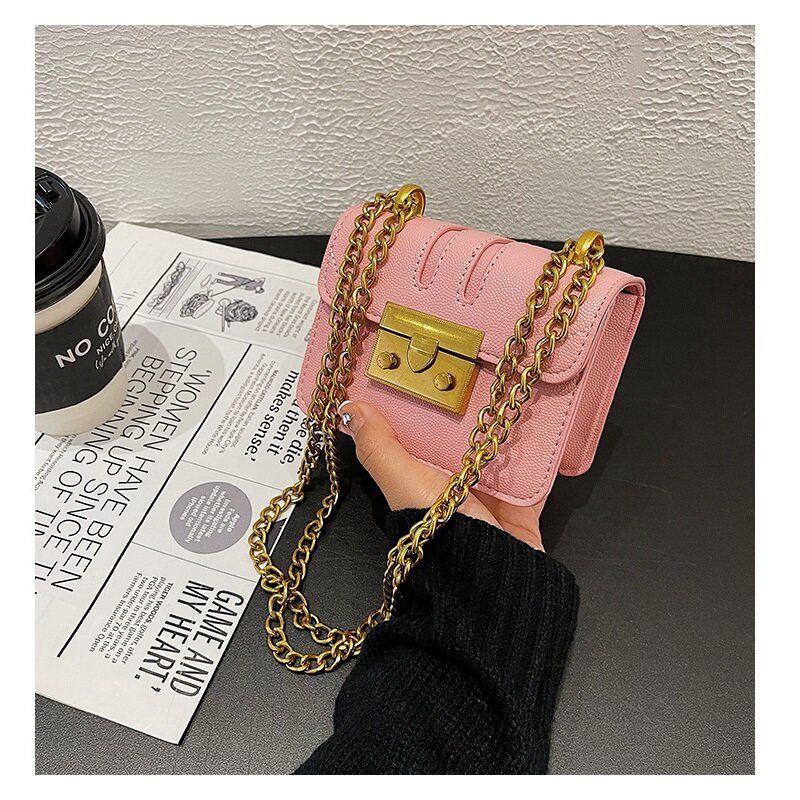 Yiting Korean Version Of Lychee Pattern Lock Chain Bag Women'S High-End One-Shoulder Oblique: Rose Pink 217—8808-1 19769