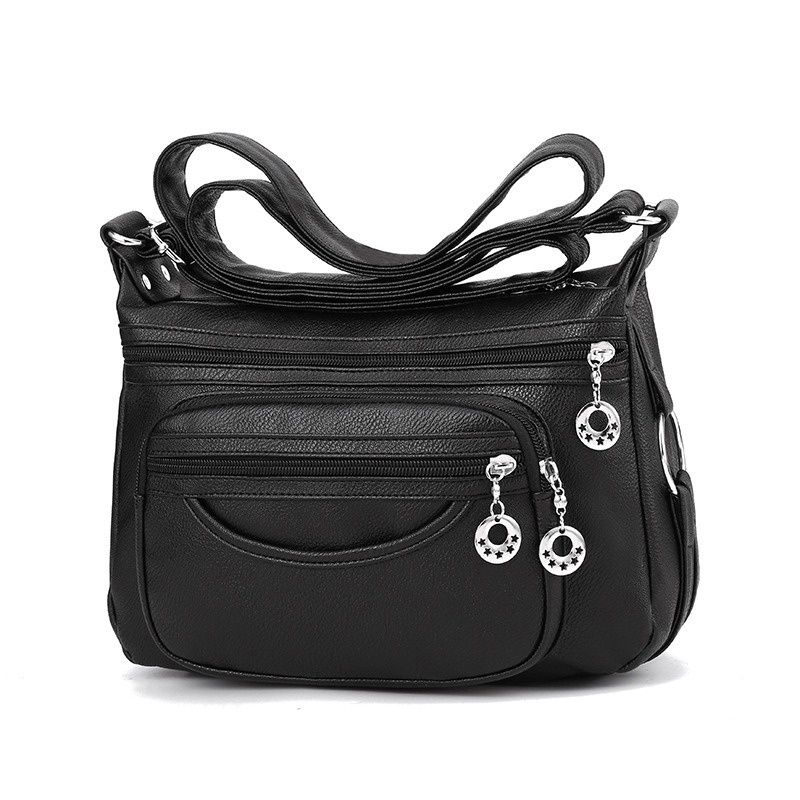 Korea Fahion Bag Soft Leather Black 56599