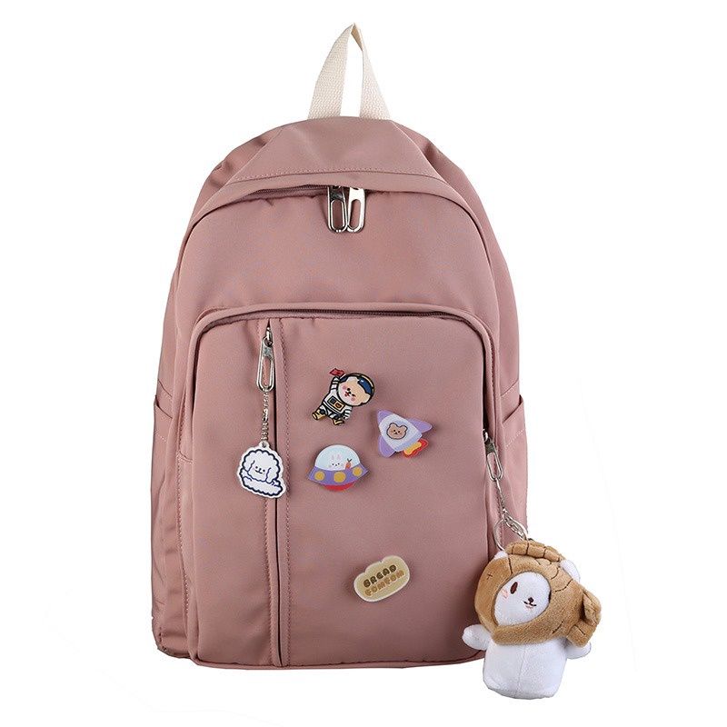 Fashion Backpack Plain Pink 29890