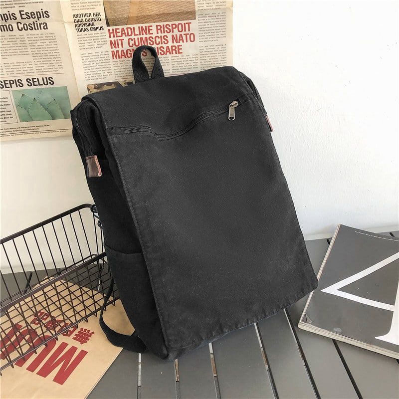 Canvas Backpack Black ZF473 07002