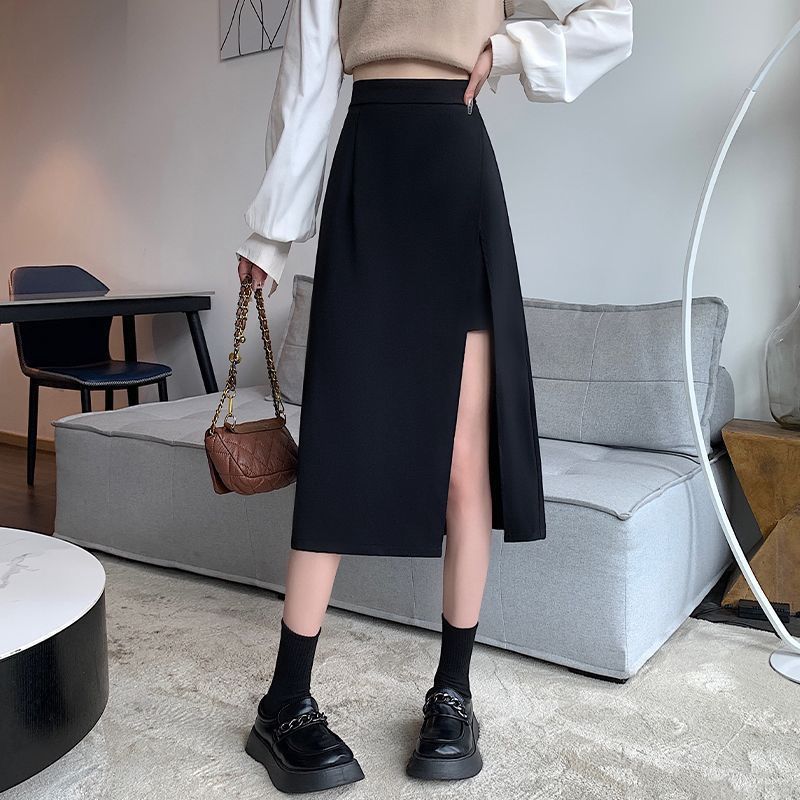 Luya LY-3342 Mid-length A-line skirt: black Elastic waist at the back: 3XL 46735