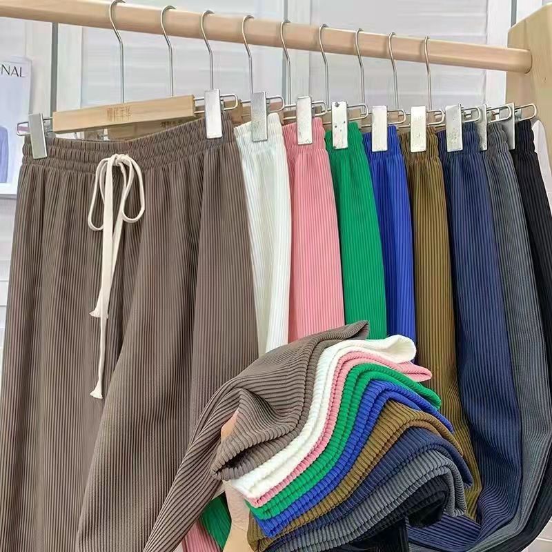 sh Casual Wide Leg Plain Long Pants Green 88021