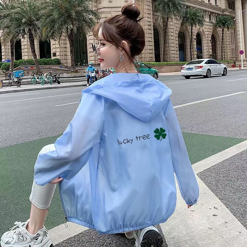 MW 2nd gen sun protection jacket : blue back four-leaf clover 06143