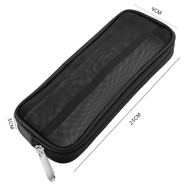 Netting Cosmetic Bag Long Black 23x9cm 47545