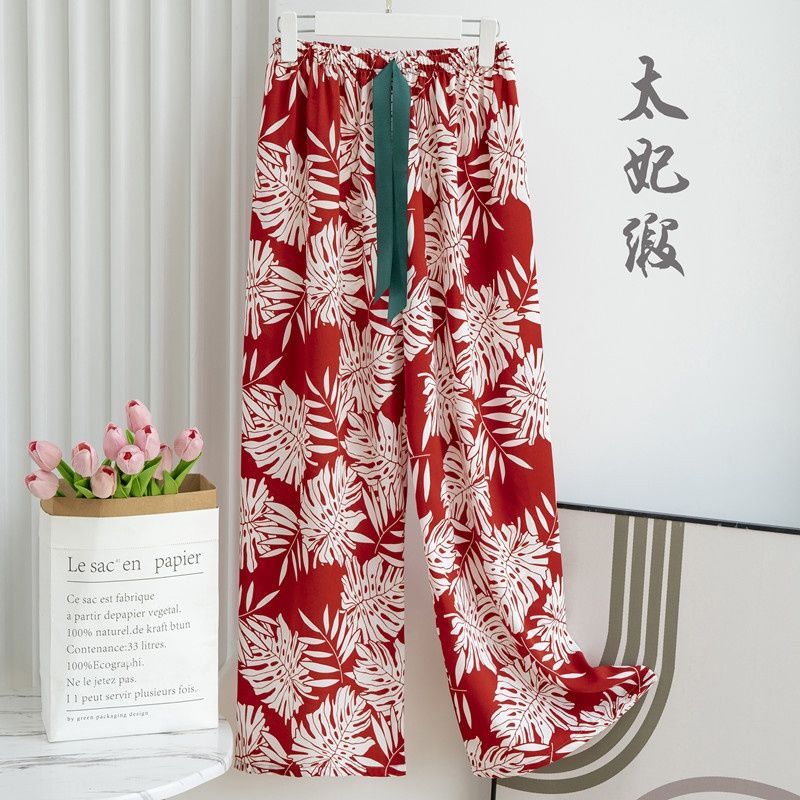 YZ Print High Waist Wide Leg  Tai fei pants 太妃裤 87641