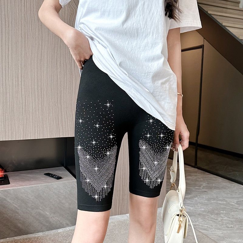 SY  Hot rhinestone 5 point leggings - Vshaped starry sky 25866