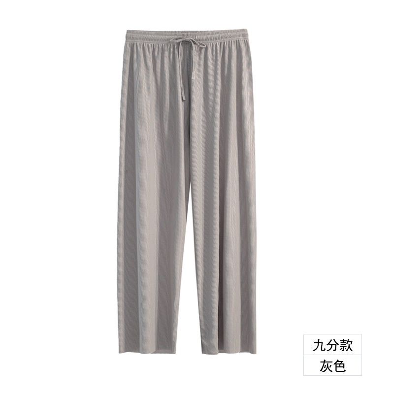 Ice silk wide leg pants gray: XL