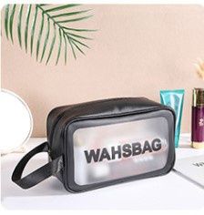 pu transparent travel cosmetic bag - BLACK M 45300