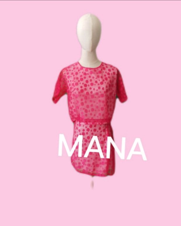 Vn 119 clothes set with short sleeved shirt and skirt RED 21923