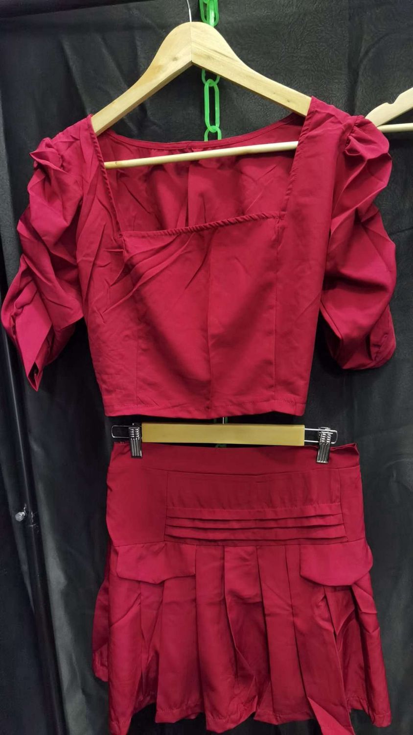 VN top n mini skirt pant set wear red 22269