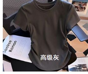 LUXI pleated Crew neck pleated shirt grey 2xl 04746