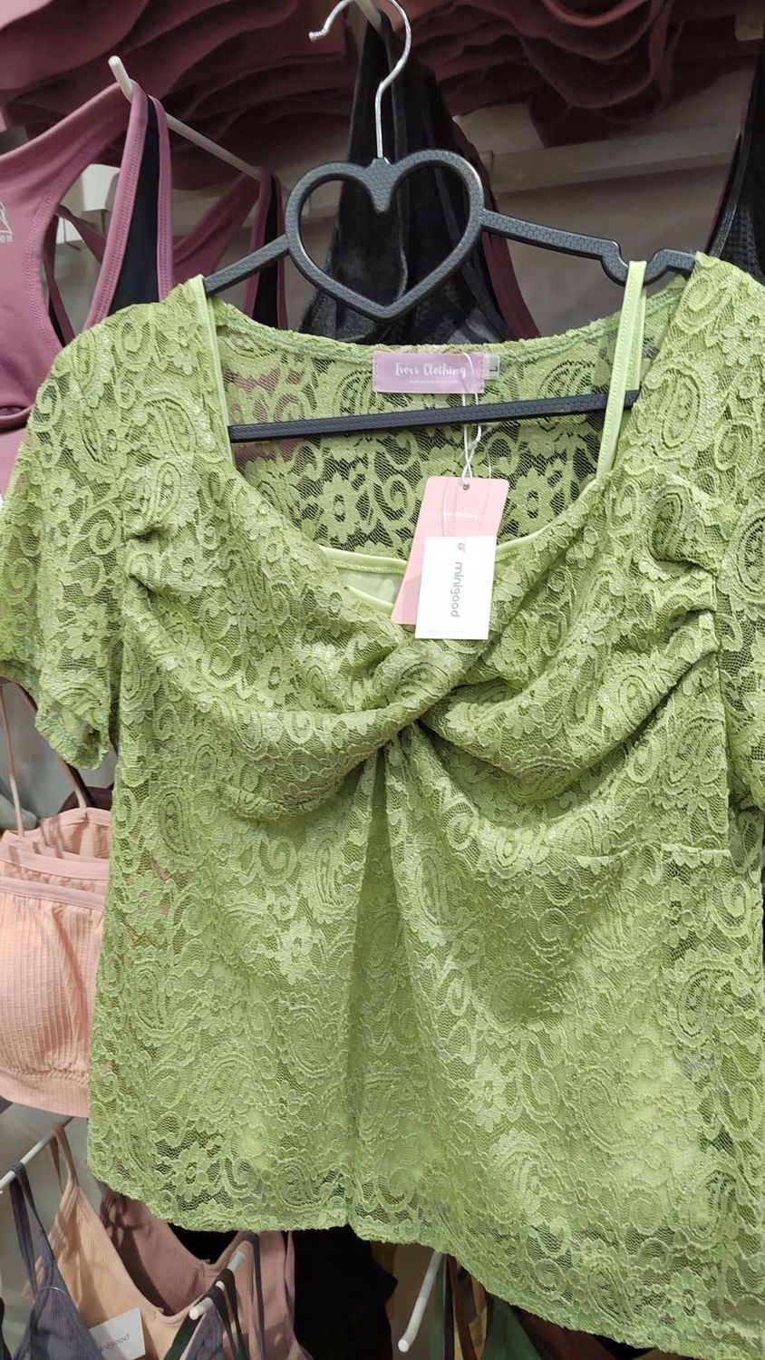 L2820 Fashion Ladies Lace Blouse Green 00702