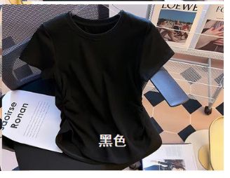 LUXI pleated Crew neck pleated shirt black 2xl 04747