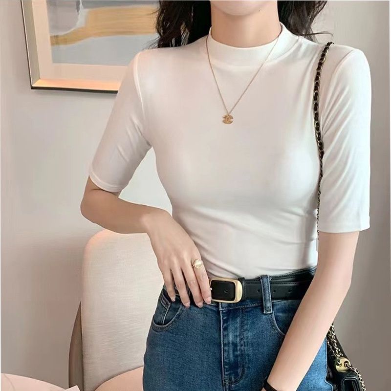 Luxi 2011 XL White Black collar T-shirt 82475