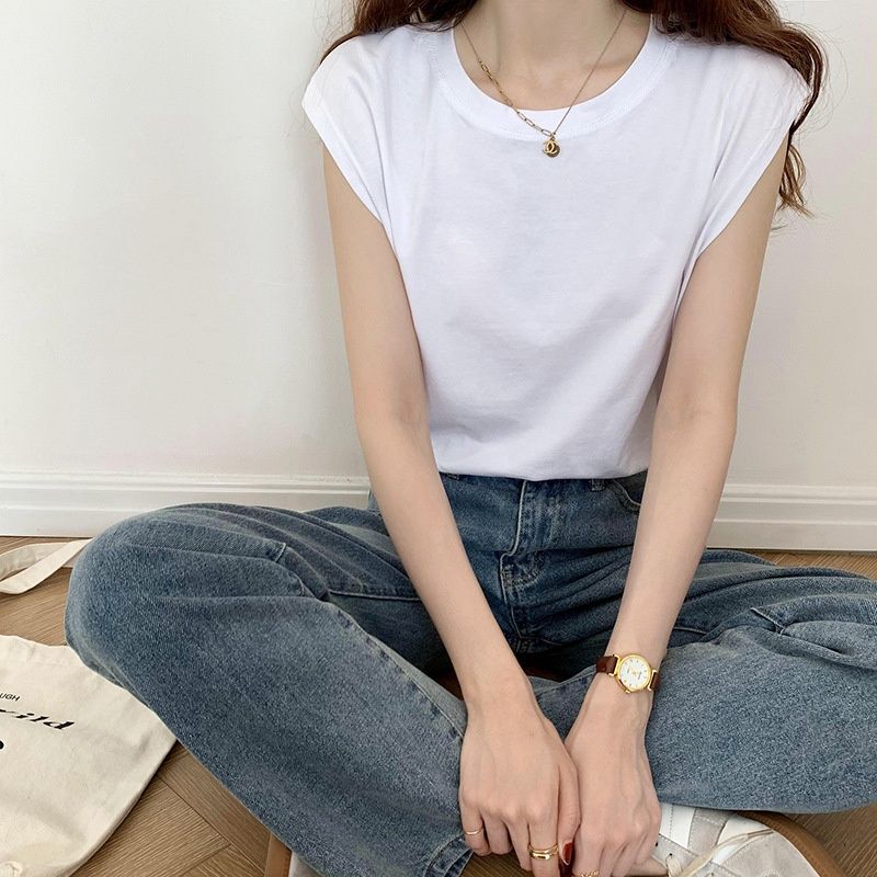 Pengfa WYP-6798# sleeveless t-shirt white 2xl 29358