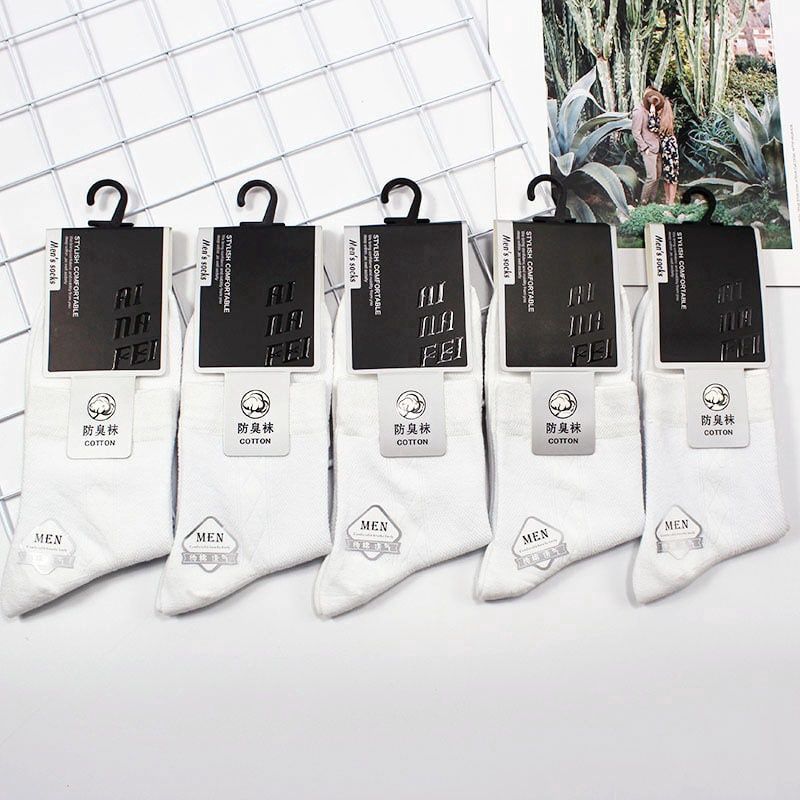 Gold Bunny Cotton Men Socks White 60814