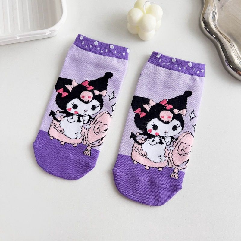 lanhui Cartoon Cute Purple Socks: Cosmetic Style 81087