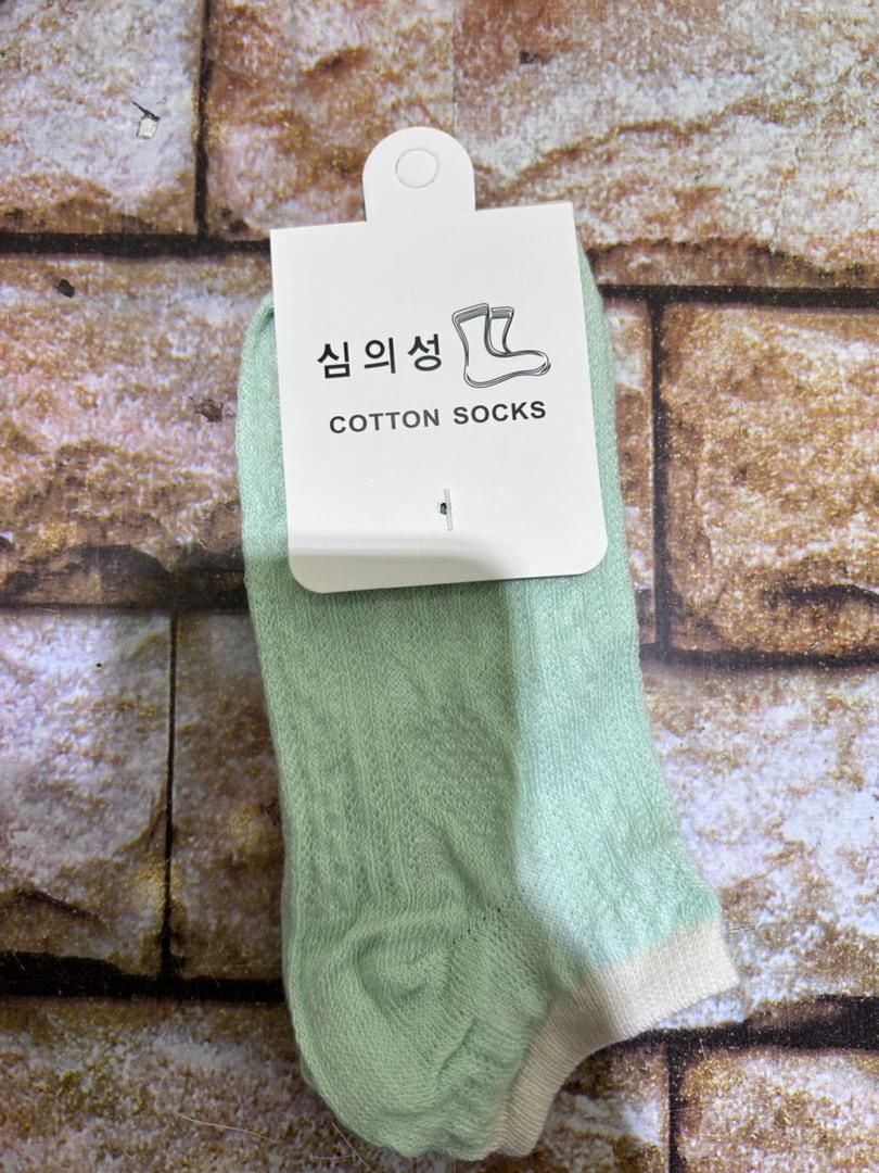 Yulan Women's  Diamond Boat Socks 41942 green