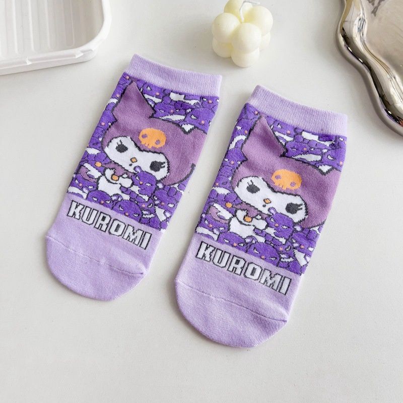 lanhui Cartoon Cute Purple Socks: Full of Little Devils 81086