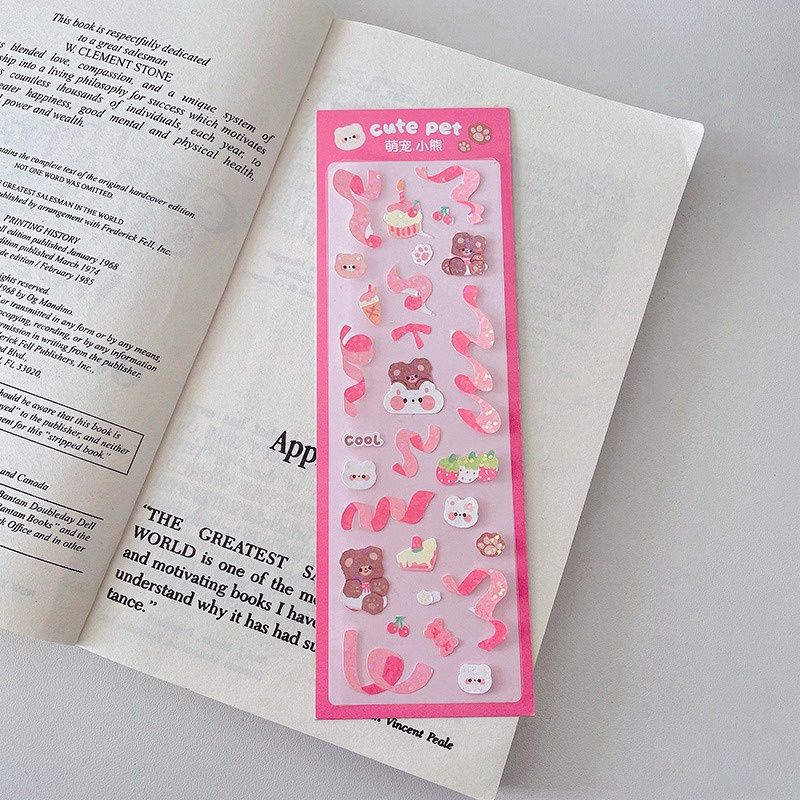 Sticker Pink Bear 34581