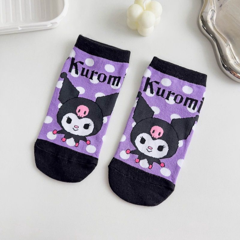 lanhui Cartoon cute purple socks: polka dot style 81085