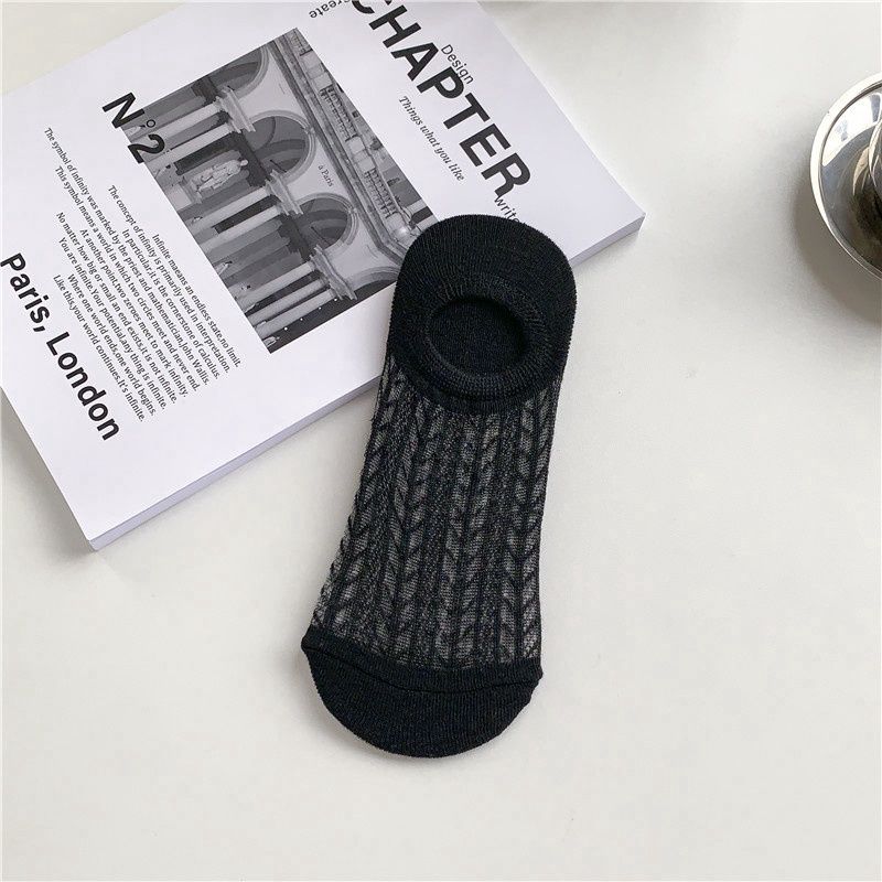 Leiya Mesh Thin Crew Socks Black: 39-43 7024 97066
