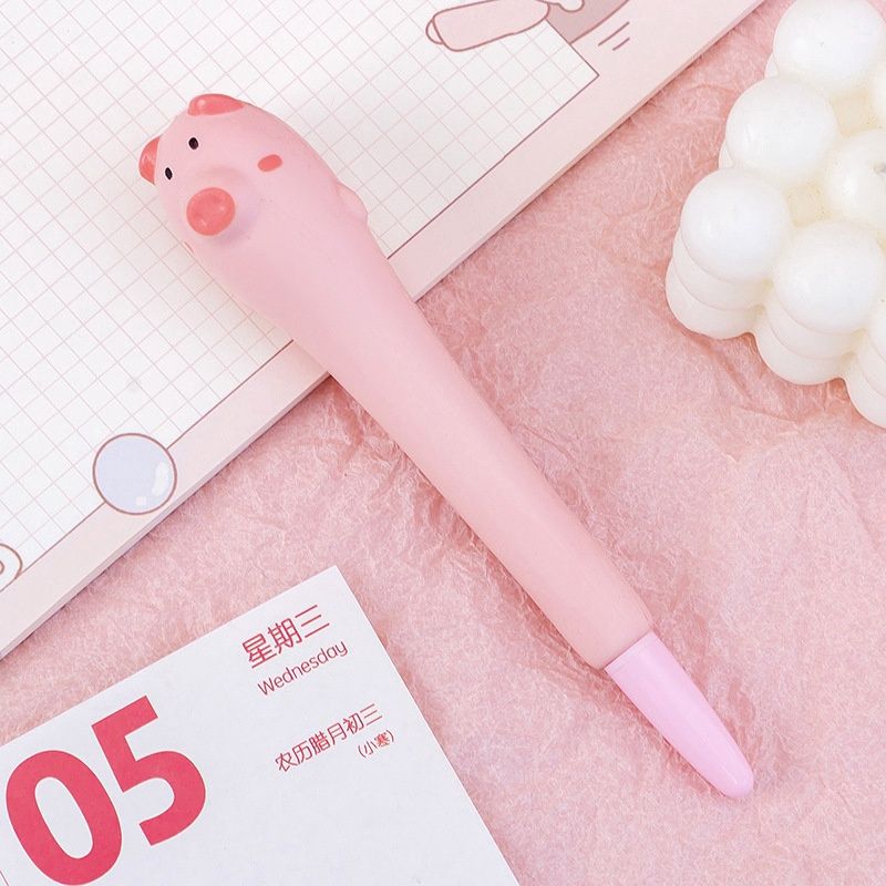 Mengchen MC-6125 Cute Cartoon Decompression Pen Gel Pen: Pink Pig : 0.5mm 53350