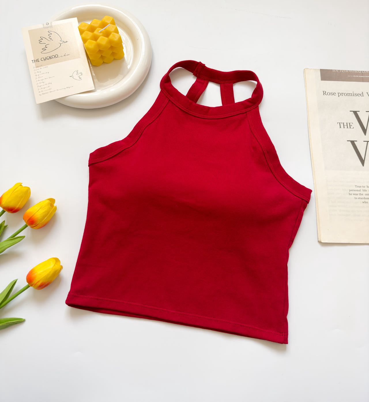 MN 322 Hanging neck vest: RED : L