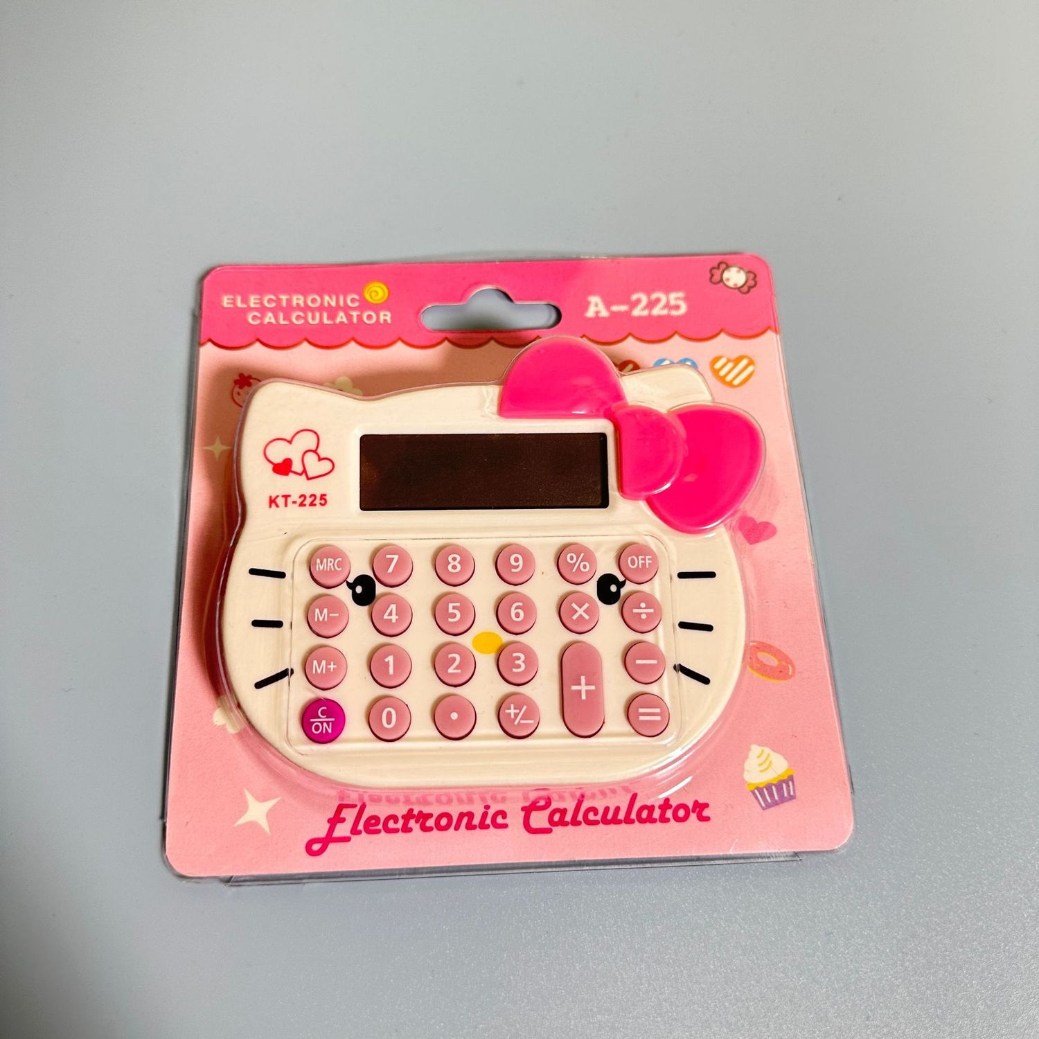 YYJ White Kitty Cat 8-digit cartoon calculator KT-225 04815