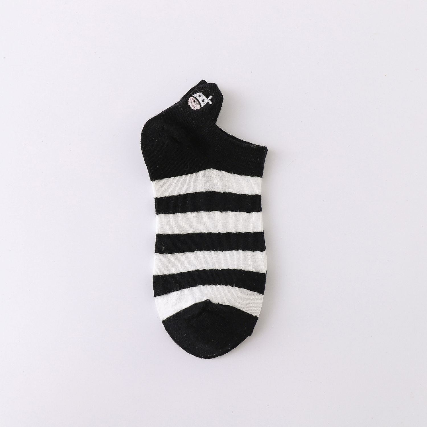 Haorui B0032 boat socks: TY black thick stripes 63685