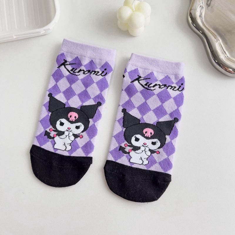 lanhui Cartoon Cute Purple Socks: Diamond Style 81084