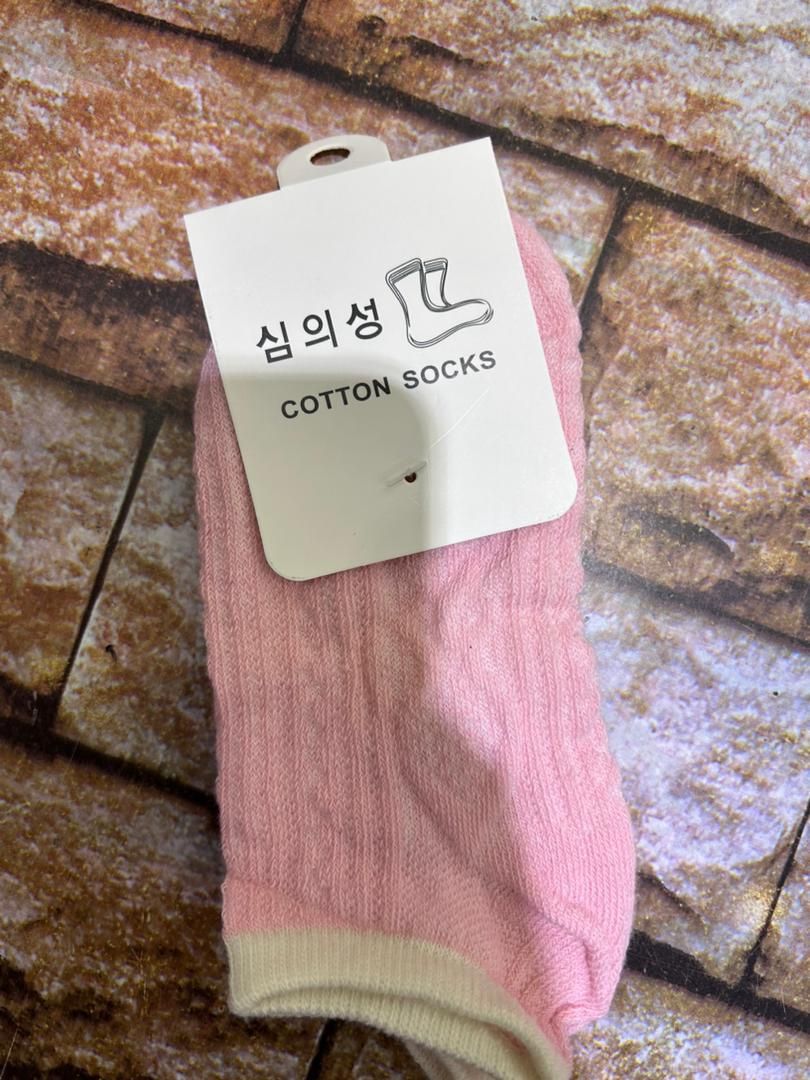 Yulan Women's  Diamond Boat Socks 41945 Dark pink