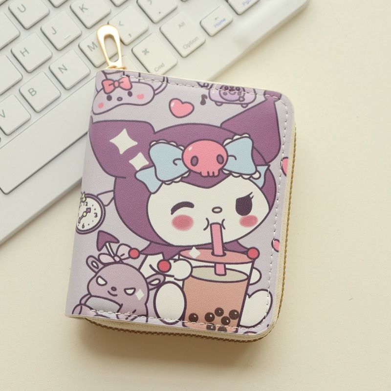 Juimei Short zipper wallet: straw Kuromi  68849