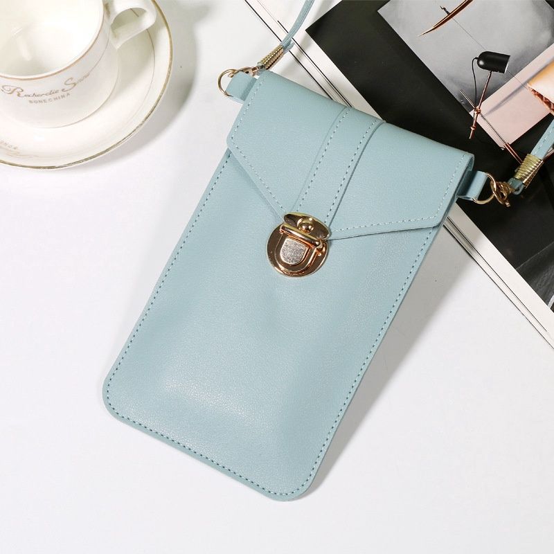 YZ YZ-131手机包 Soft Leather Double Zipper Clutch Lychee Pattern Niche Double Layer Long Ladies Wallet: Blue 27449