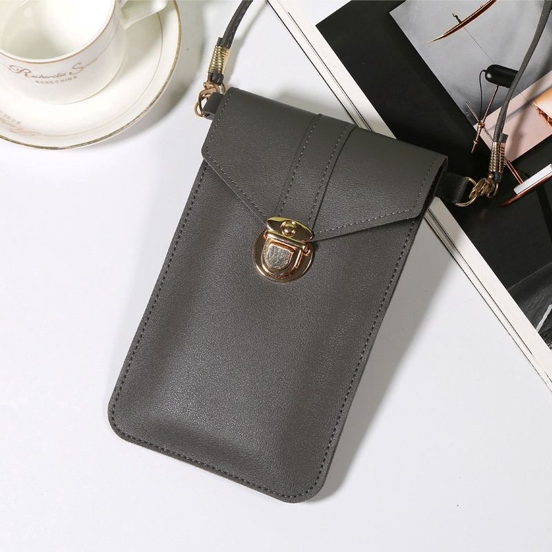 YZ YZ-131手机包 Soft Leather Double Zipper Clutch Lychee Pattern Niche Double Layer Long Ladies Wallet: Dark Grey 27451