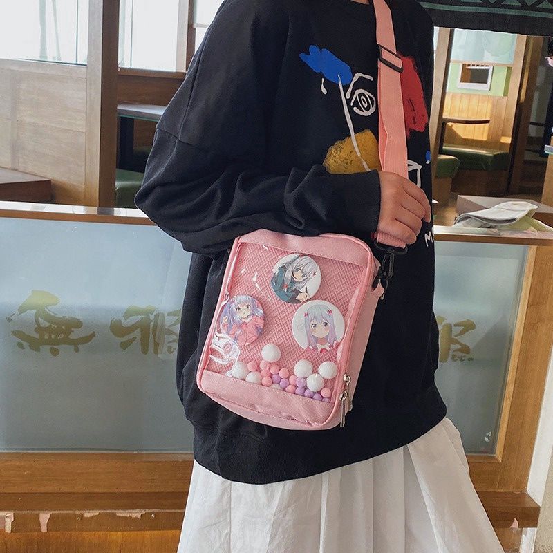 Fashion Shoulder Bag Hairball Pink 73937
