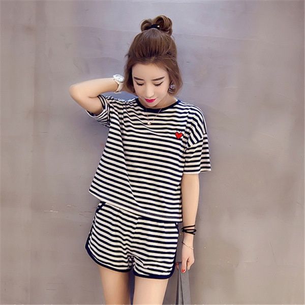 MY Soft suit: short-sleeved striped heart 97139