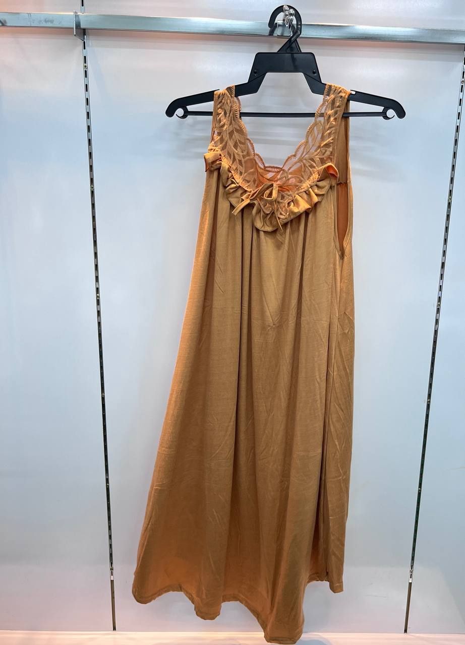 Amoi 507# Brown cotton nylon pajamas   22362