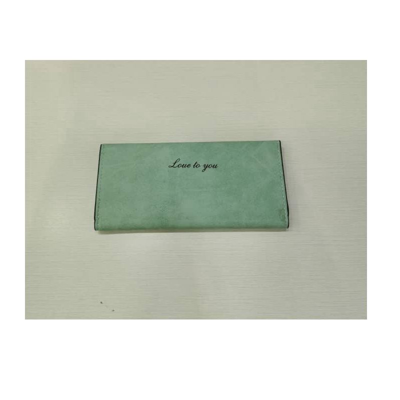 HaSuo Ladies Long Purse 厂家批发新款女士钱包长款 韩版原创磨砂皮超薄复古钱包wallet 颜色: 湖水蓝 54172