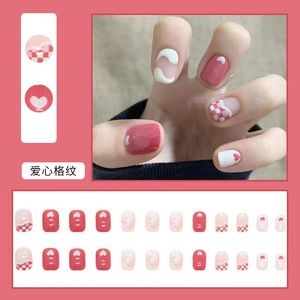 Taoxi Wearable nail art: Heart checkered 01763