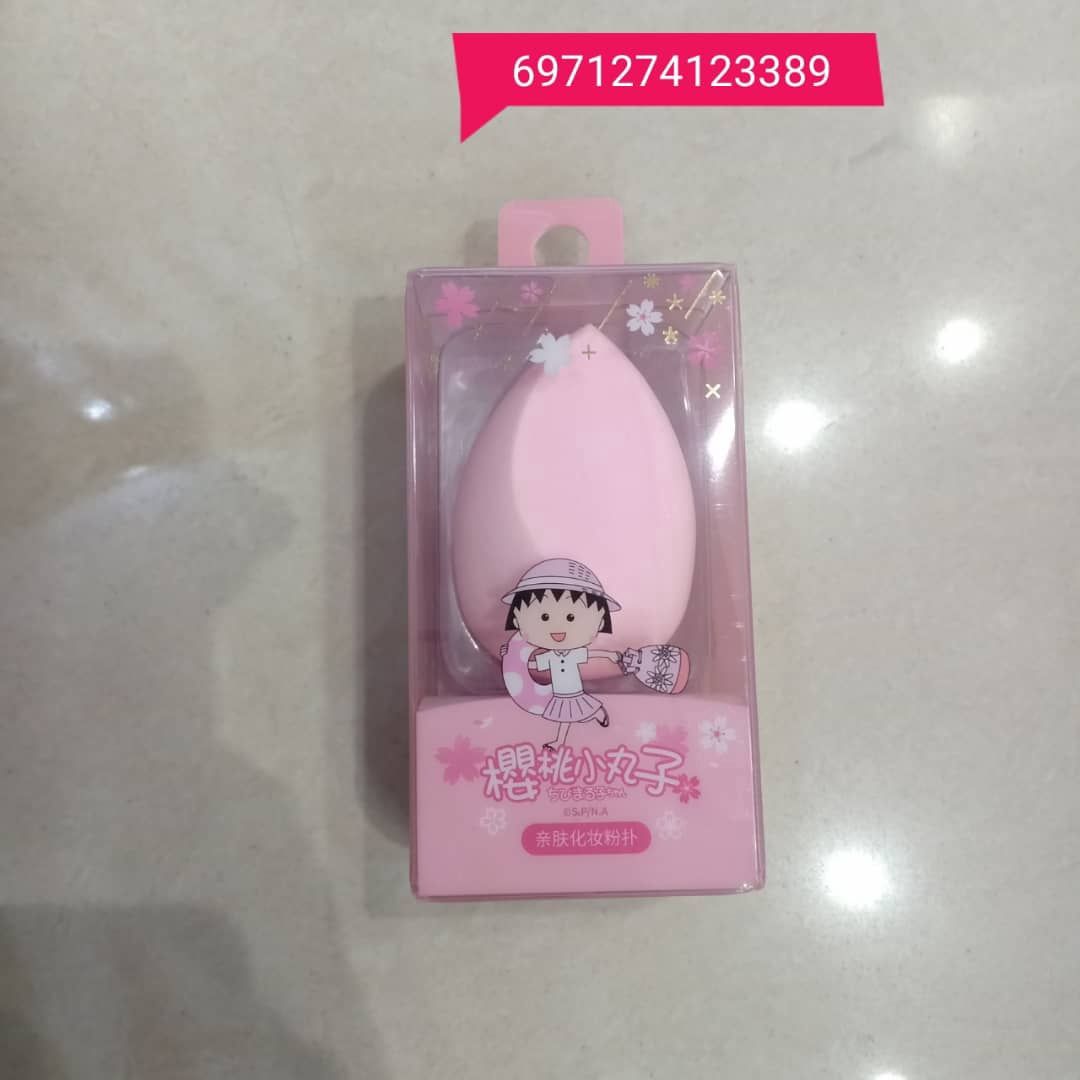 KM Chibi Maruko Chan Makeup Puff 樱桃小丸子·水滴切边粉扑 23389