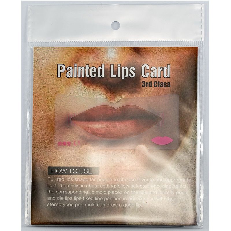 Qunxing 0013 Beginner's Beauty Makeup-3-in-1 Lip Drawing Card 91050