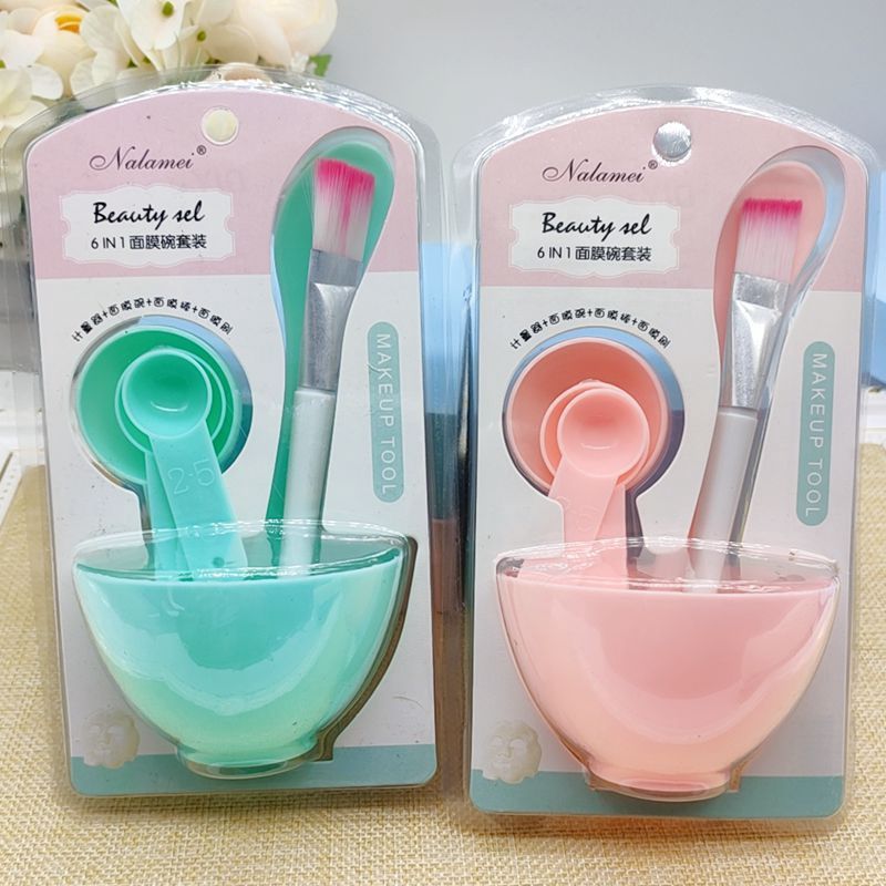 YC Beauty salon home mask bowl set: 1 with brush (12/ctn) 20914