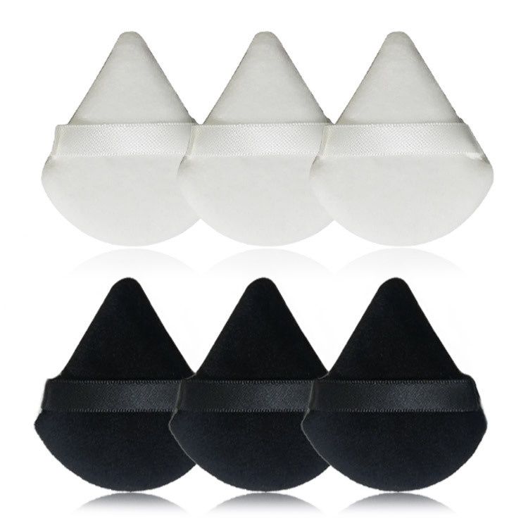 rousi Fan-shaped powder puff 4 pcs black