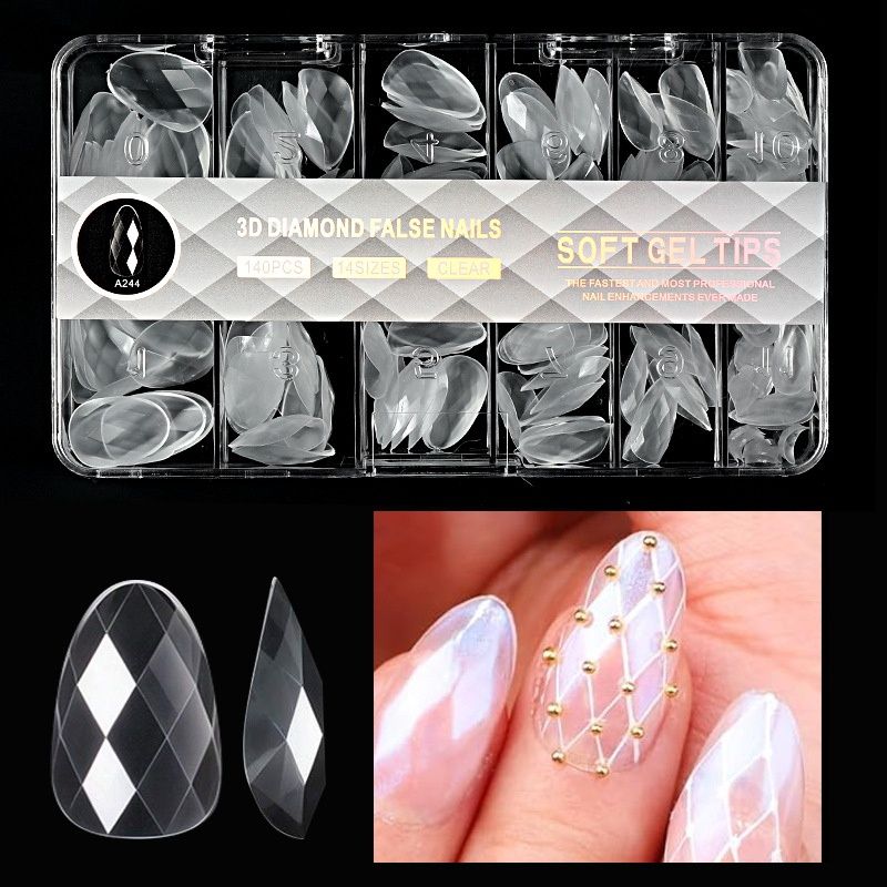 8571 PP Nail art  H130 nail tips : Diamond-shaped nail plate, #: 120pc
