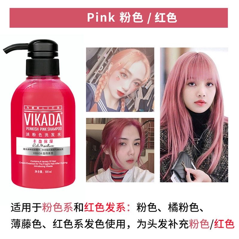 vikada color fixing shampoo: light pink 91531