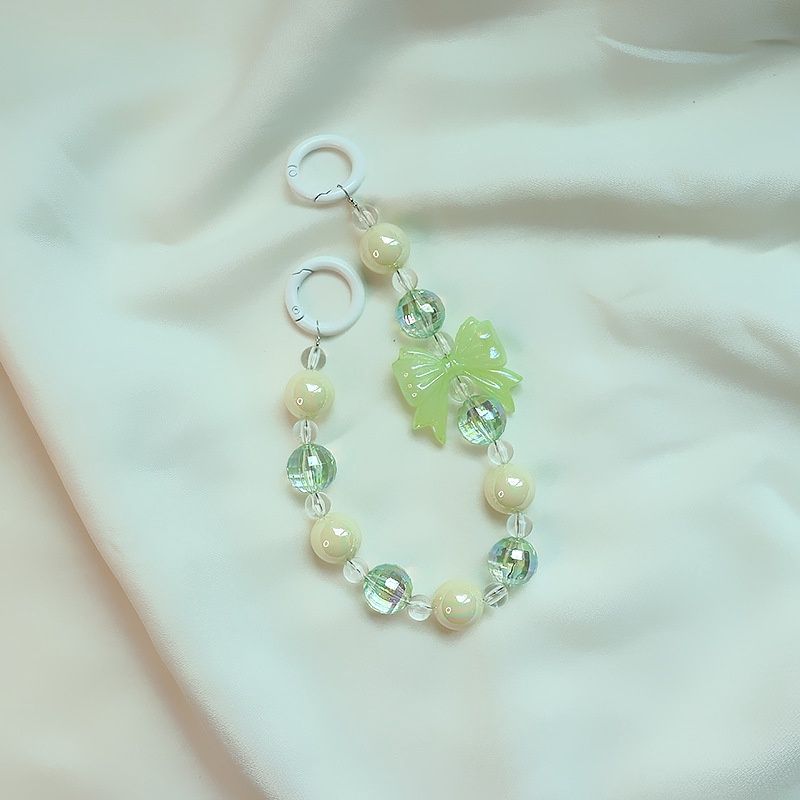 KL  Bow Beaded Mobile Phone Chain Double Link Clasp: Green 98058